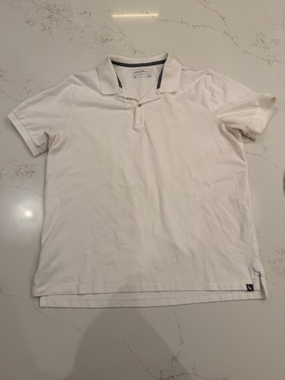 Eddie Bauer Men’s TXL White Short Sleeve Polo Shirt Casual Classic Fit